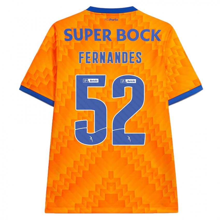 Gyermek Martim Fernandes #52 Narancs Idegenbeli Jersey 2024/25 Mez Póló Ing