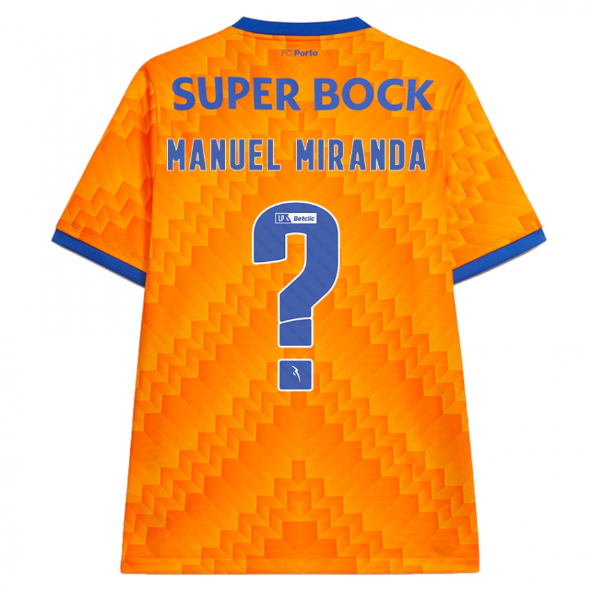 Gyermek Manuel Miranda #0 Narancs Idegenbeli Jersey 2024/25 Mez Póló Ing