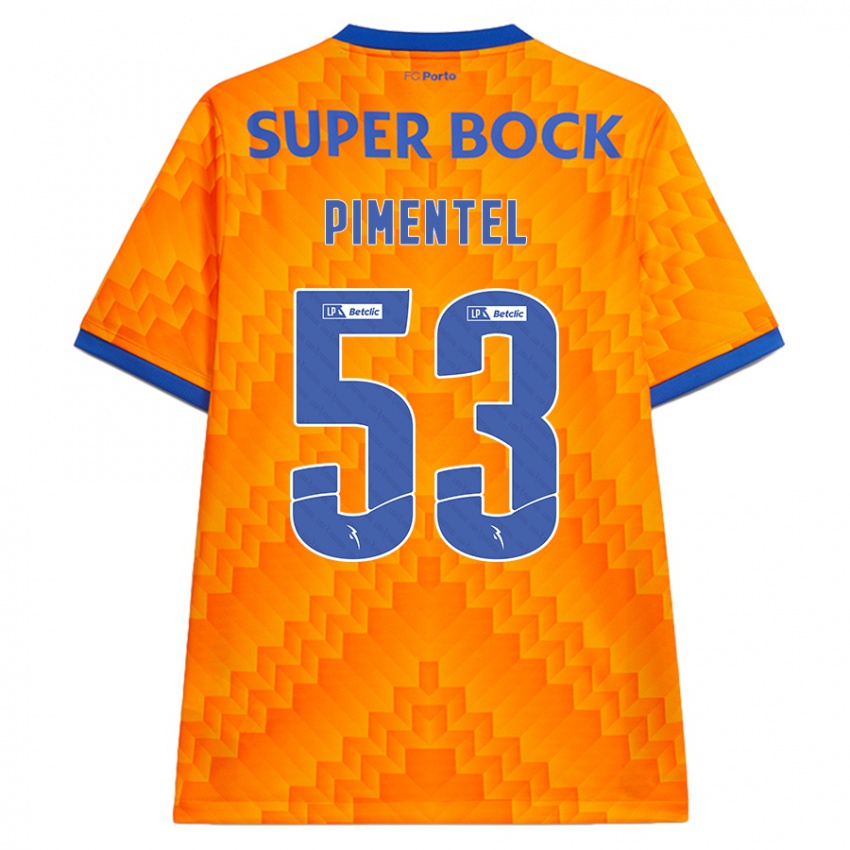 Gyermek Eric Pimentel #53 Narancs Idegenbeli Jersey 2024/25 Mez Póló Ing