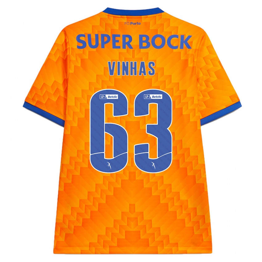 Gyermek David Vinhas #63 Narancs Idegenbeli Jersey 2024/25 Mez Póló Ing