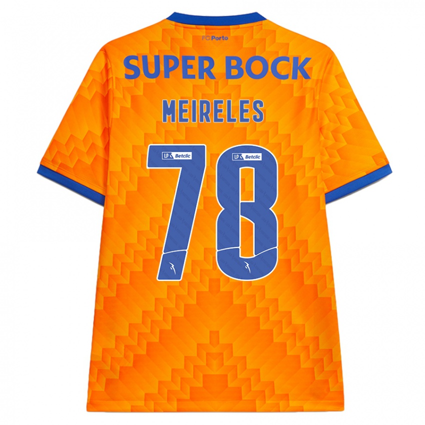 Gyermek Jorge Meireles #78 Narancs Idegenbeli Jersey 2024/25 Mez Póló Ing