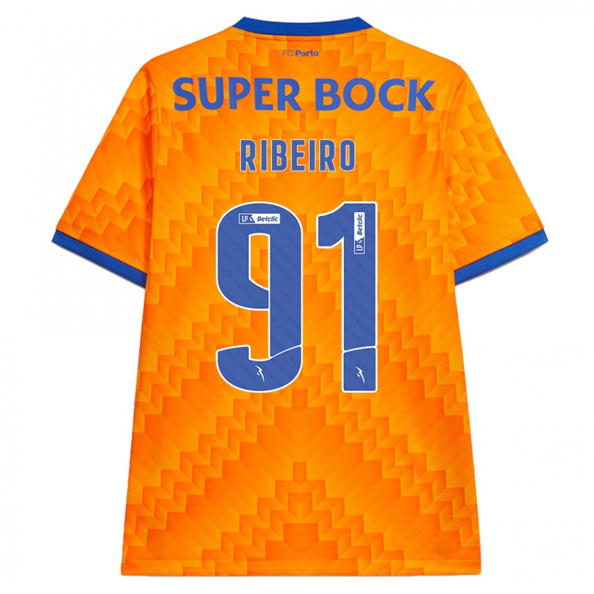 Gyermek Gonçalo Ribeiro #91 Narancs Idegenbeli Jersey 2024/25 Mez Póló Ing