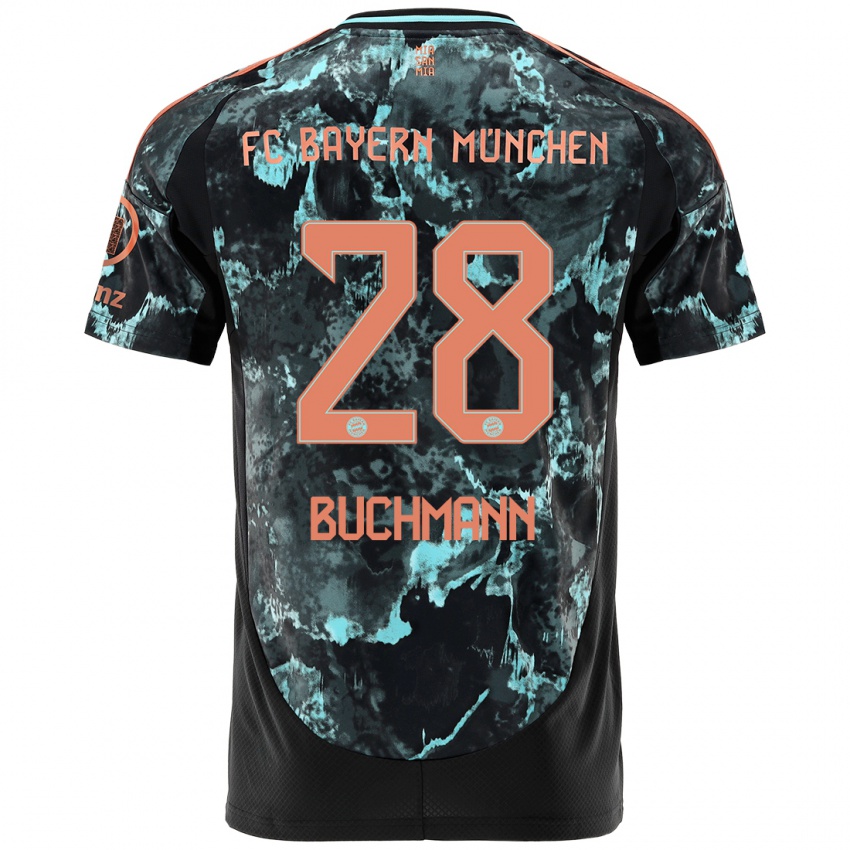 Gyermek Tarek Buchmann #28 Fekete Idegenbeli Jersey 2024/25 Mez Póló Ing