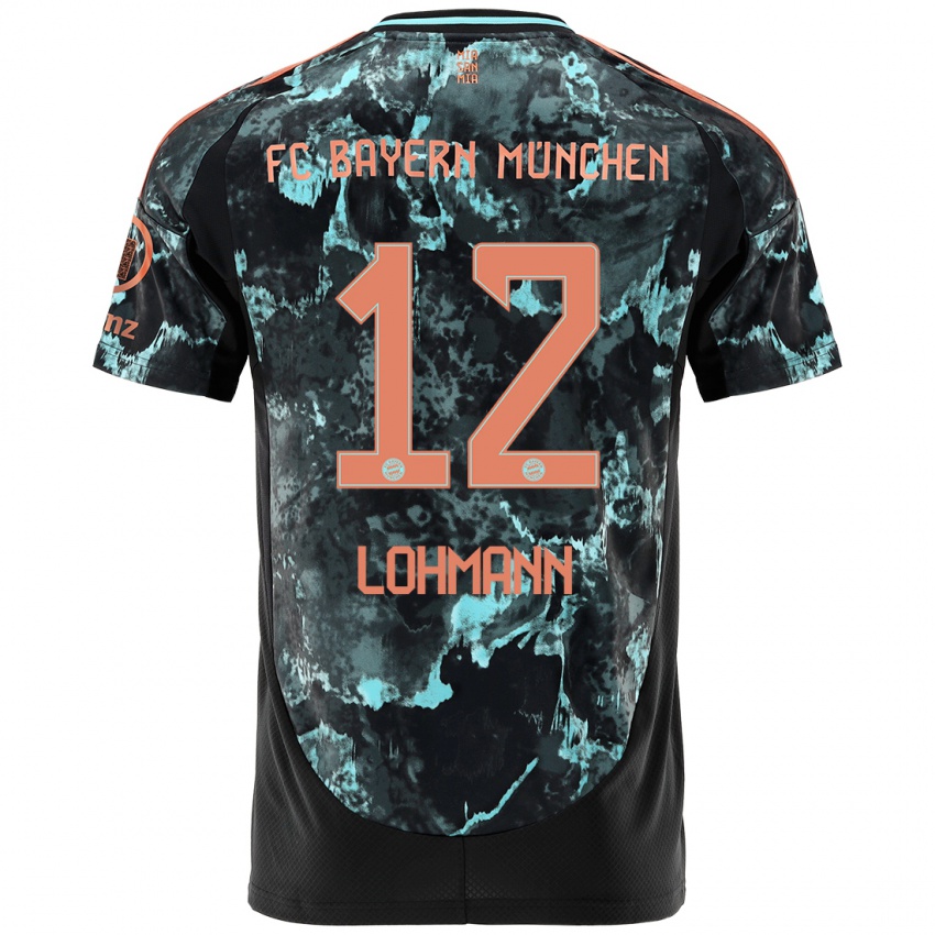 Gyermek Sydney Lohmann #12 Fekete Idegenbeli Jersey 2024/25 Mez Póló Ing