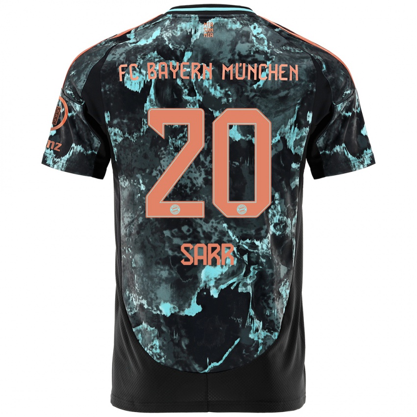 Gyermek Bouna Sarr #20 Fekete Idegenbeli Jersey 2024/25 Mez Póló Ing