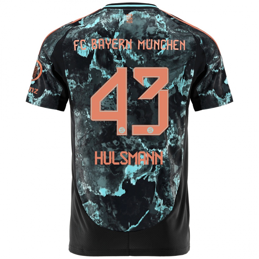 Gyermek Tom Hulsmann #43 Fekete Idegenbeli Jersey 2024/25 Mez Póló Ing