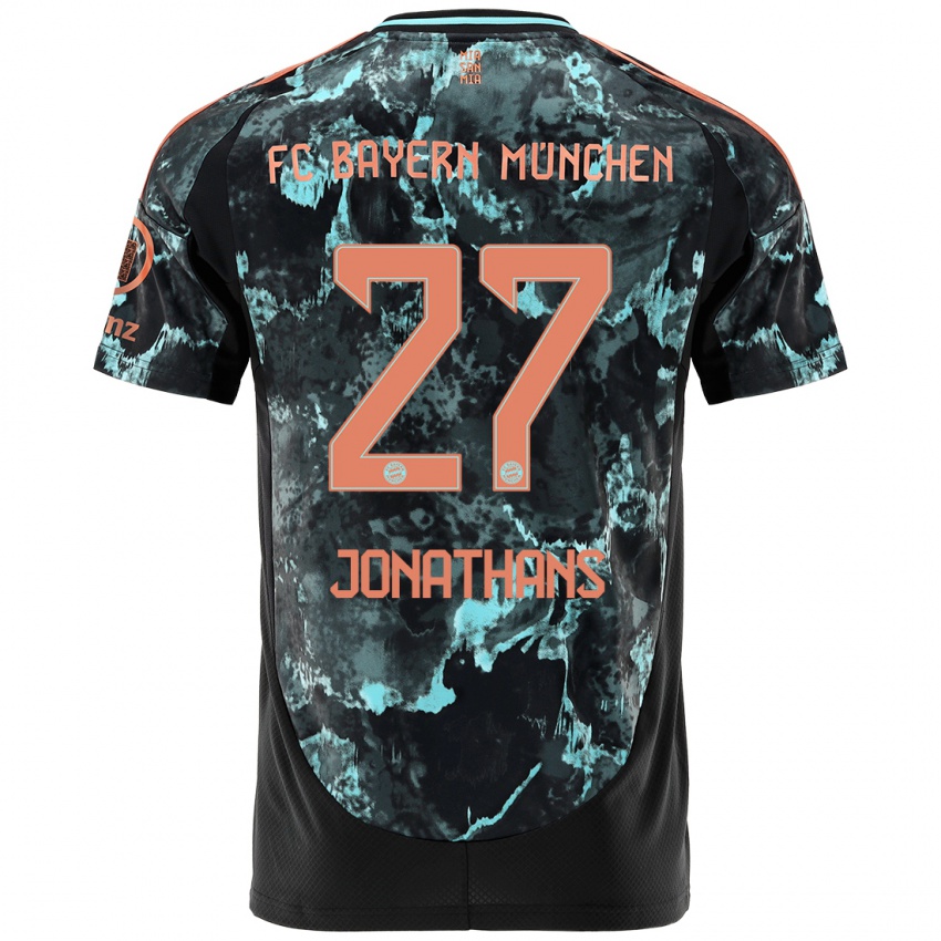 Gyermek David Jonathans #27 Fekete Idegenbeli Jersey 2024/25 Mez Póló Ing