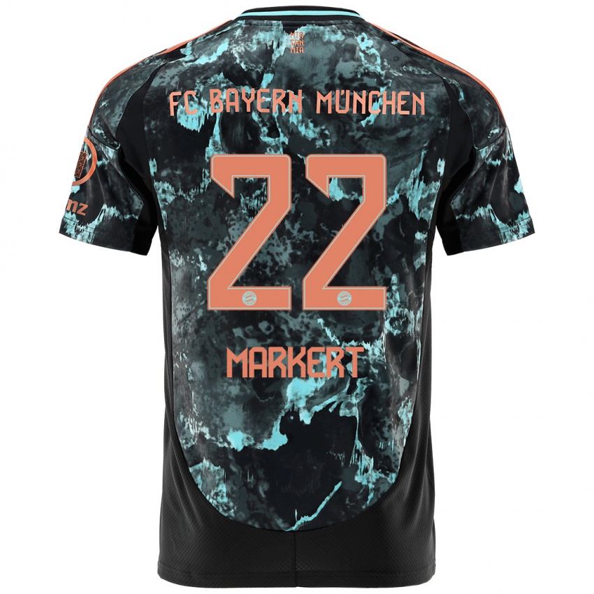 Gyermek Leon Markert #22 Fekete Idegenbeli Jersey 2024/25 Mez Póló Ing