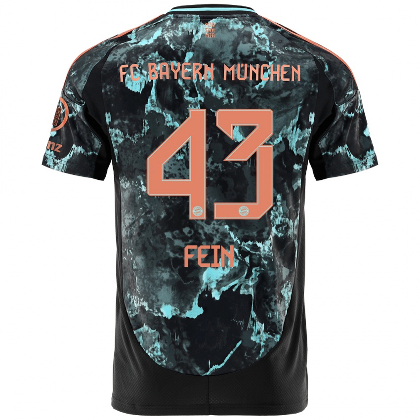 Gyermek Adrian Fein #43 Fekete Idegenbeli Jersey 2024/25 Mez Póló Ing