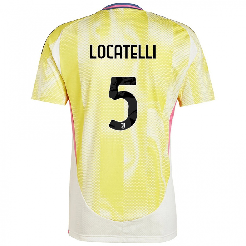 Gyermek Manuel Locatelli #5 Napsárga Idegenbeli Jersey 2024/25 Mez Póló Ing