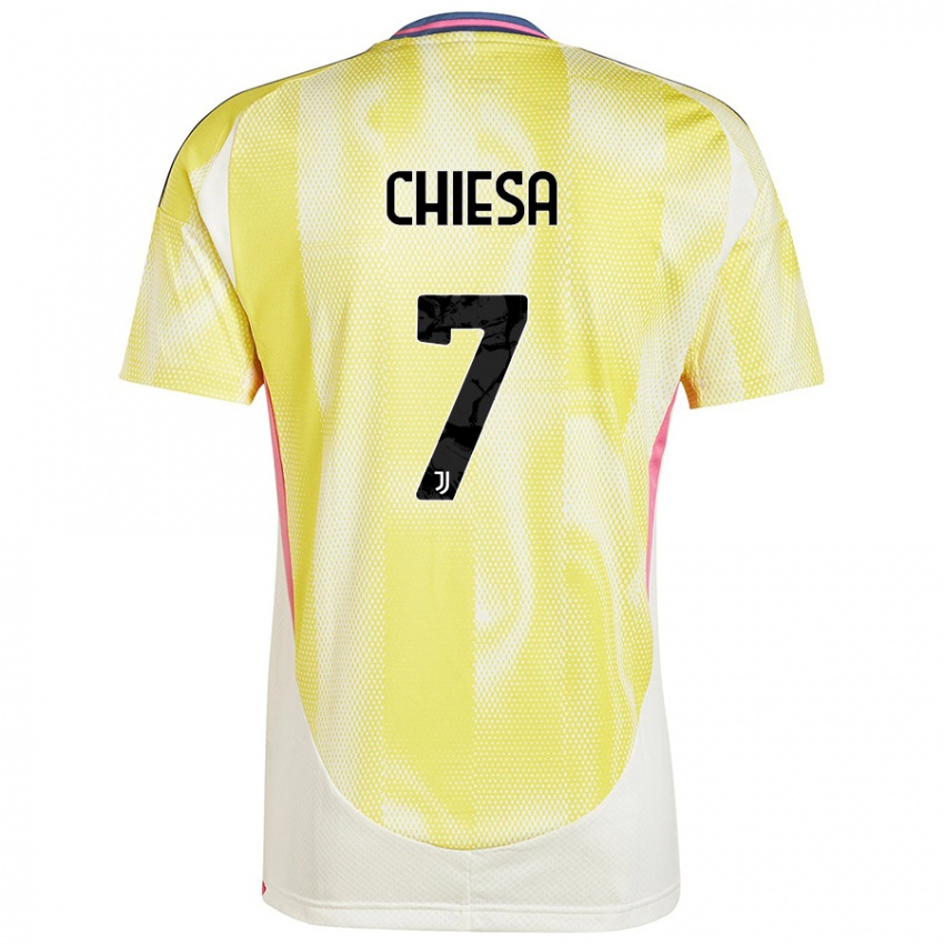 Gyermek Federico Chiesa #7 Napsárga Idegenbeli Jersey 2024/25 Mez Póló Ing