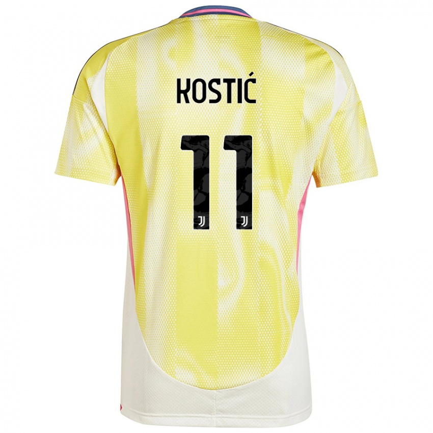 Gyermek Filip Kostic #11 Napsárga Idegenbeli Jersey 2024/25 Mez Póló Ing