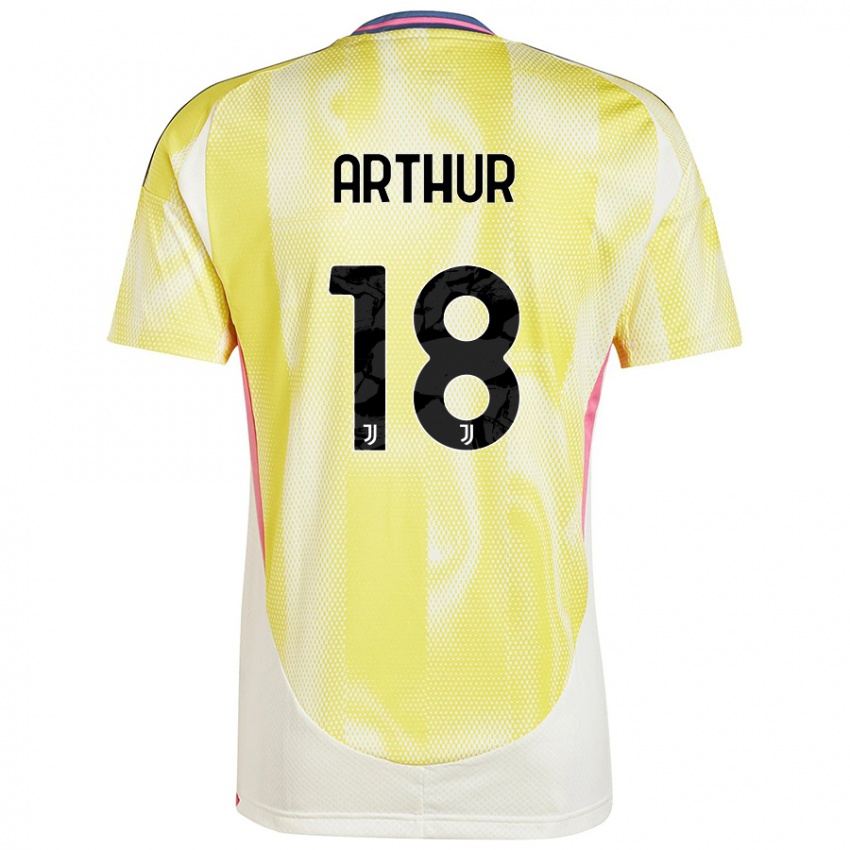 Gyermek Arthur Melo #18 Napsárga Idegenbeli Jersey 2024/25 Mez Póló Ing