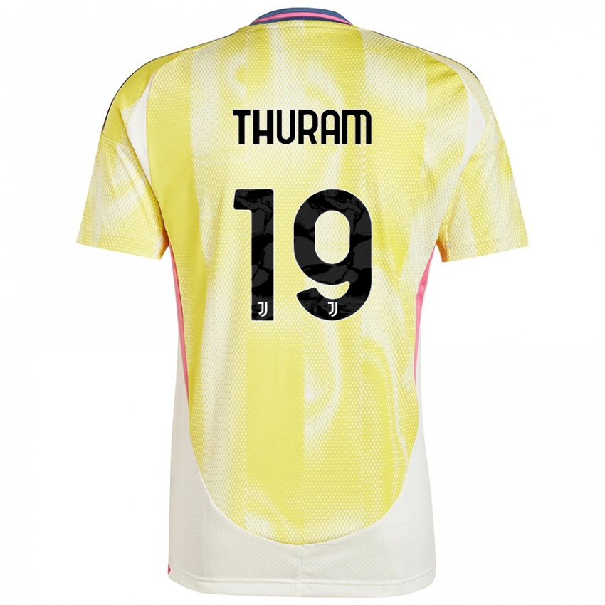 Gyermek Khéphren Thuram #19 Napsárga Idegenbeli Jersey 2024/25 Mez Póló Ing