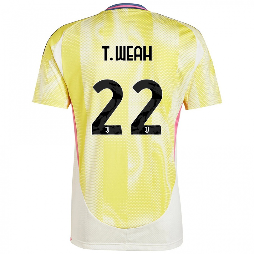 Gyermek Timothy Weah #22 Napsárga Idegenbeli Jersey 2024/25 Mez Póló Ing