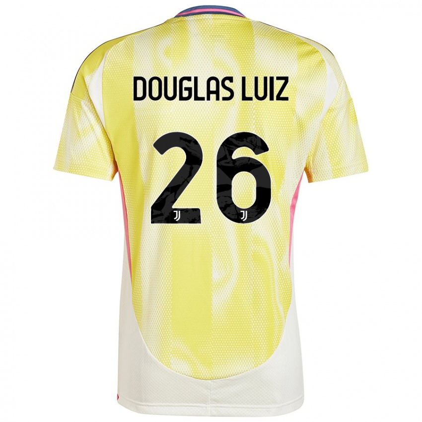 Gyermek Douglas Luiz #26 Napsárga Idegenbeli Jersey 2024/25 Mez Póló Ing