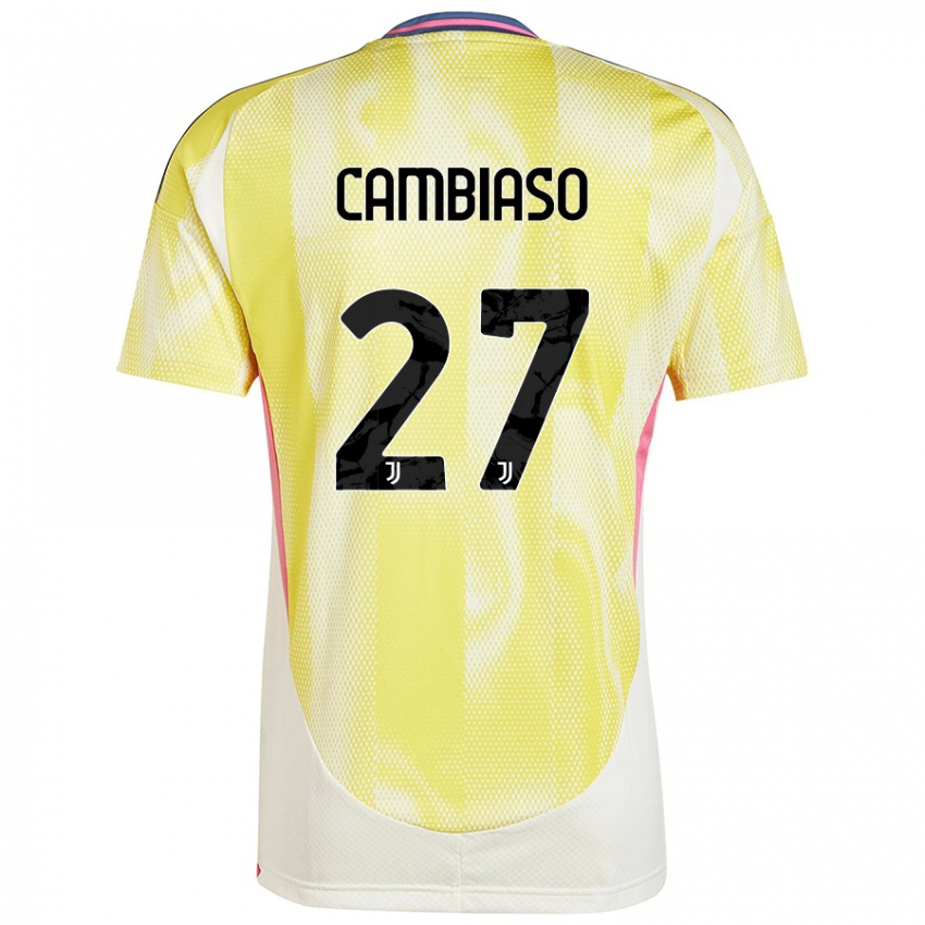 Gyermek Andrea Cambiaso #27 Napsárga Idegenbeli Jersey 2024/25 Mez Póló Ing