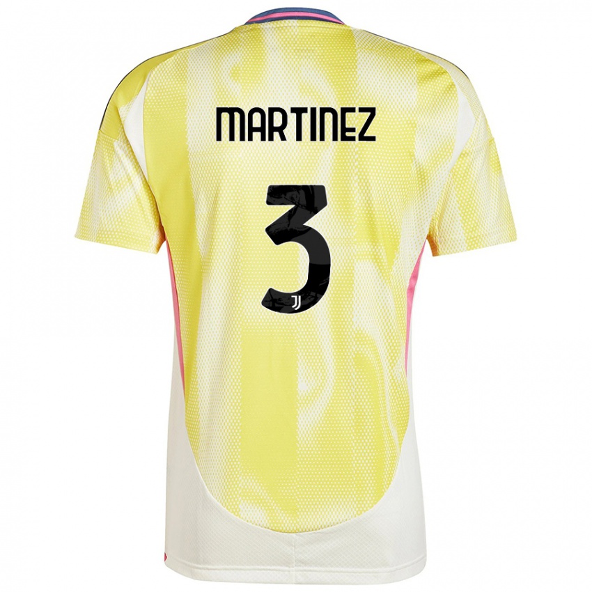 Gyermek Bruno Martinez #3 Napsárga Idegenbeli Jersey 2024/25 Mez Póló Ing