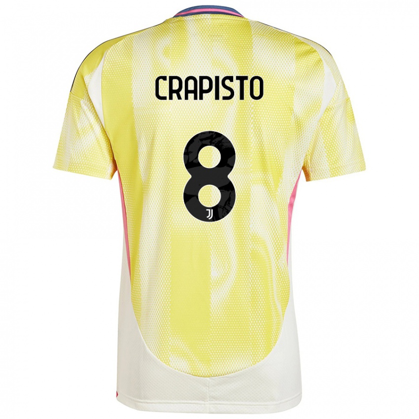 Gyermek Francesco Crapisto #8 Napsárga Idegenbeli Jersey 2024/25 Mez Póló Ing