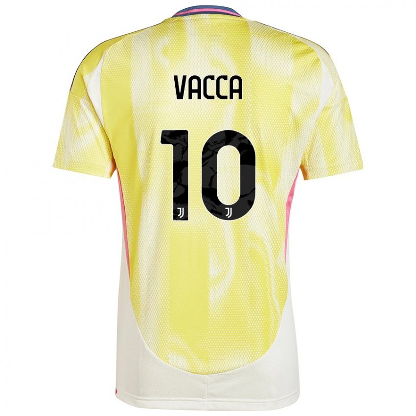 Gyermek Alessio Vacca #10 Napsárga Idegenbeli Jersey 2024/25 Mez Póló Ing