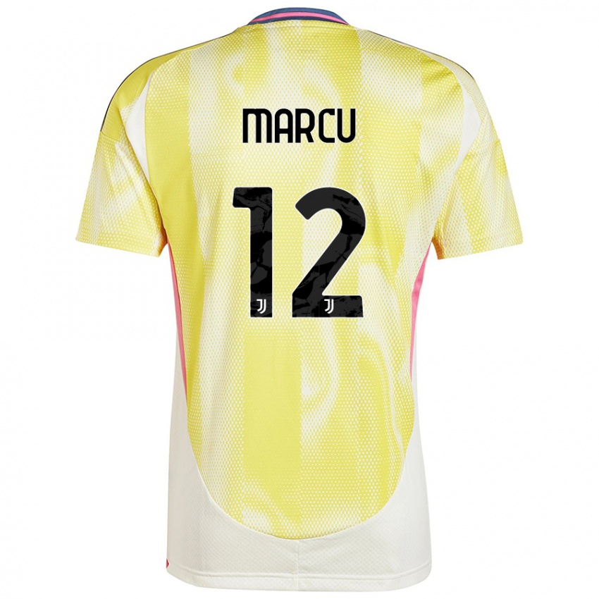 Gyermek Alessio Marcu #12 Napsárga Idegenbeli Jersey 2024/25 Mez Póló Ing