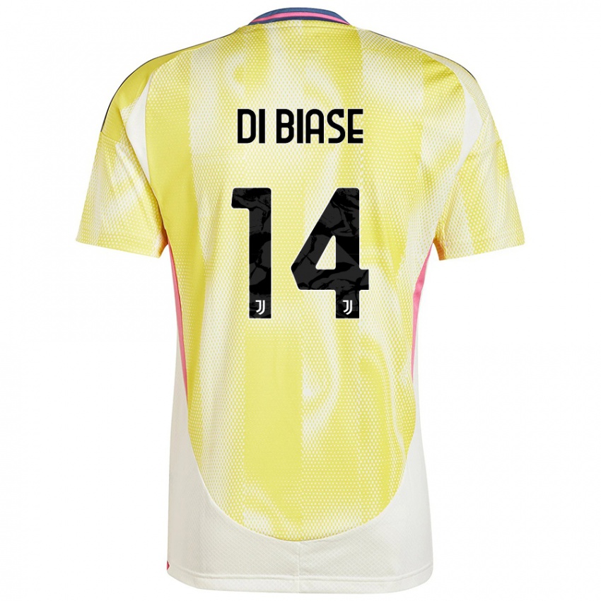 Gyermek Gianmarco Di Biase #14 Napsárga Idegenbeli Jersey 2024/25 Mez Póló Ing