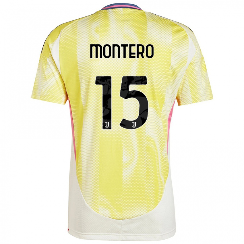 Gyermek Alfonso Montero #15 Napsárga Idegenbeli Jersey 2024/25 Mez Póló Ing