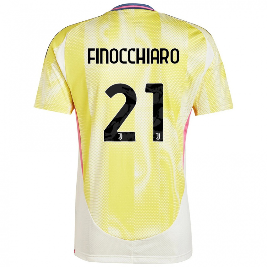 Gyermek Gabriele Finocchiaro #21 Napsárga Idegenbeli Jersey 2024/25 Mez Póló Ing