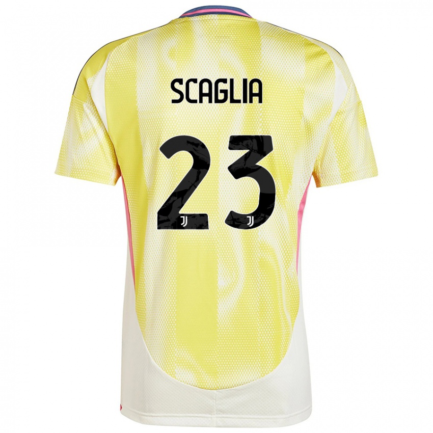 Gyermek Filippo Scaglia #23 Napsárga Idegenbeli Jersey 2024/25 Mez Póló Ing