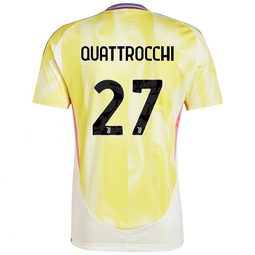 Gyermek Juan Ignacio Quattrocchi #27 Napsárga Idegenbeli Jersey 2024/25 Mez Póló Ing