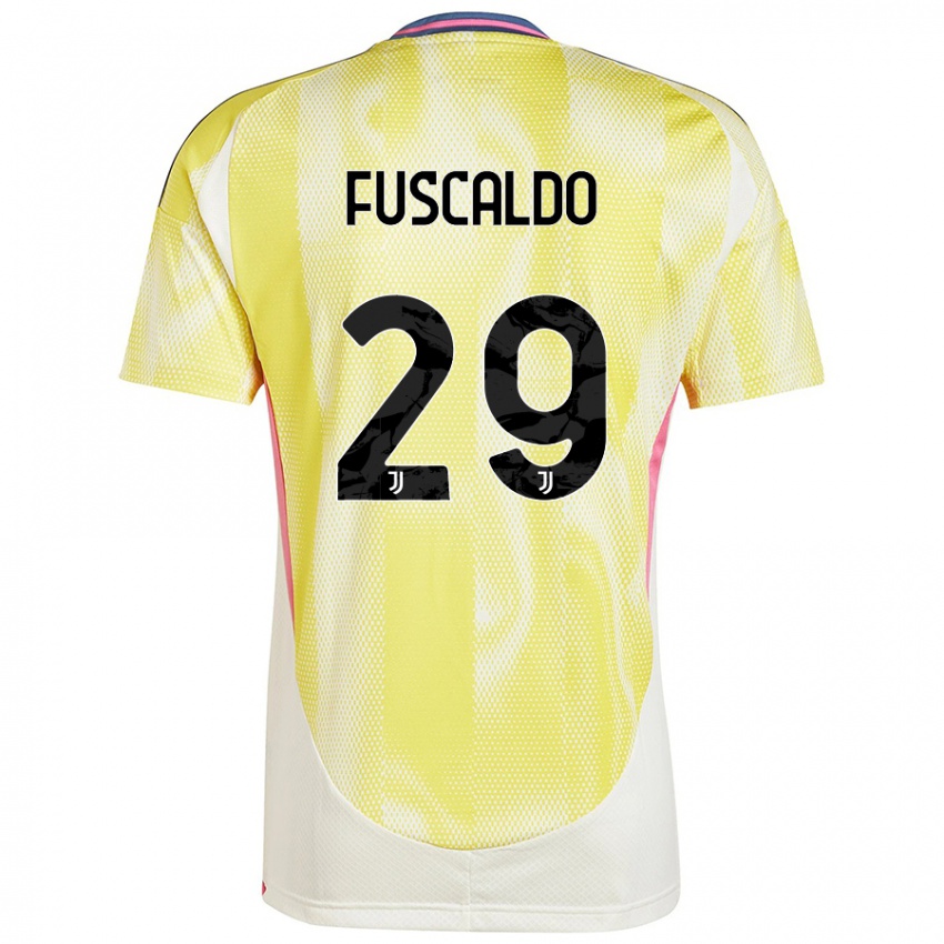 Gyermek Matteo Fuscaldo #29 Napsárga Idegenbeli Jersey 2024/25 Mez Póló Ing