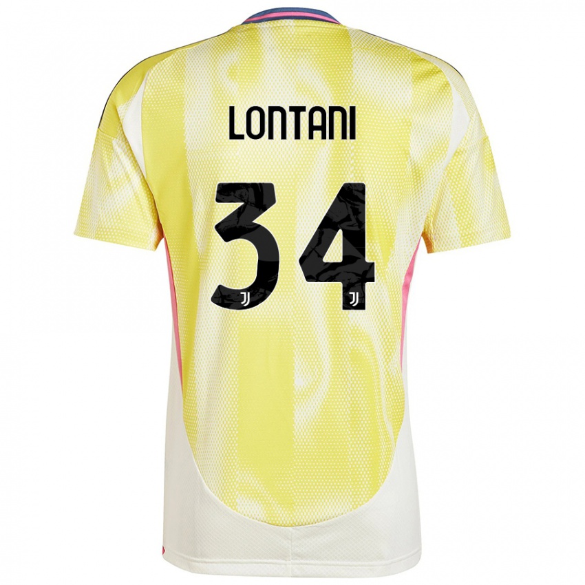 Gyermek Matteo Lontani #34 Napsárga Idegenbeli Jersey 2024/25 Mez Póló Ing