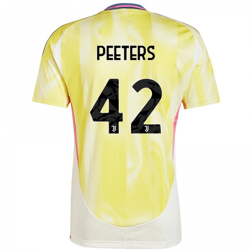 Gyermek Daouda Peeters #42 Napsárga Idegenbeli Jersey 2024/25 Mez Póló Ing