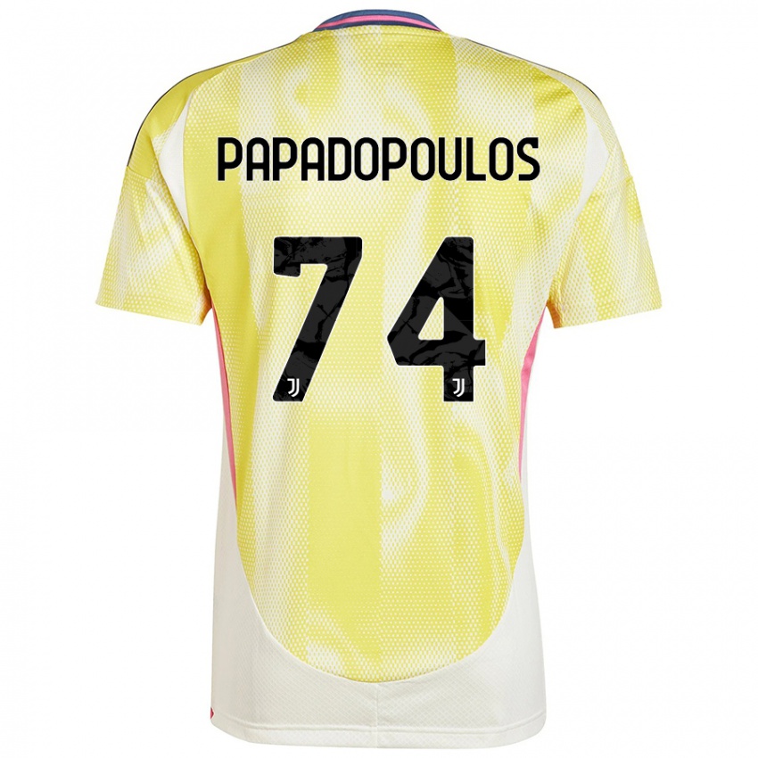 Gyermek Christos Papadopoulos #74 Napsárga Idegenbeli Jersey 2024/25 Mez Póló Ing