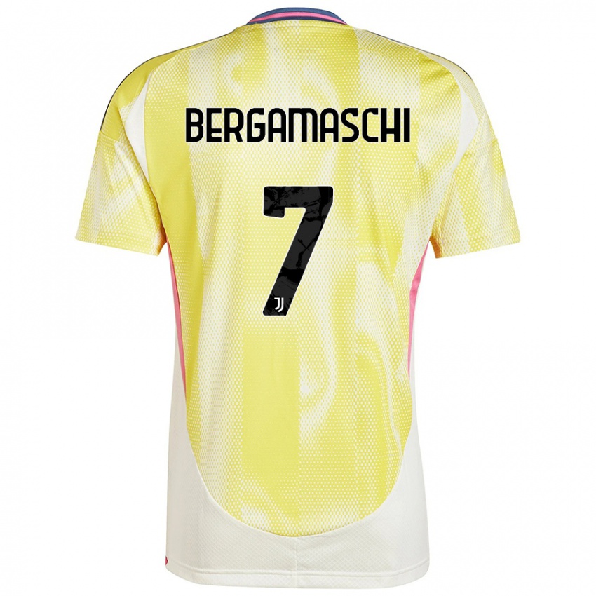 Gyermek Valentina Bergamaschi #7 Napsárga Idegenbeli Jersey 2024/25 Mez Póló Ing