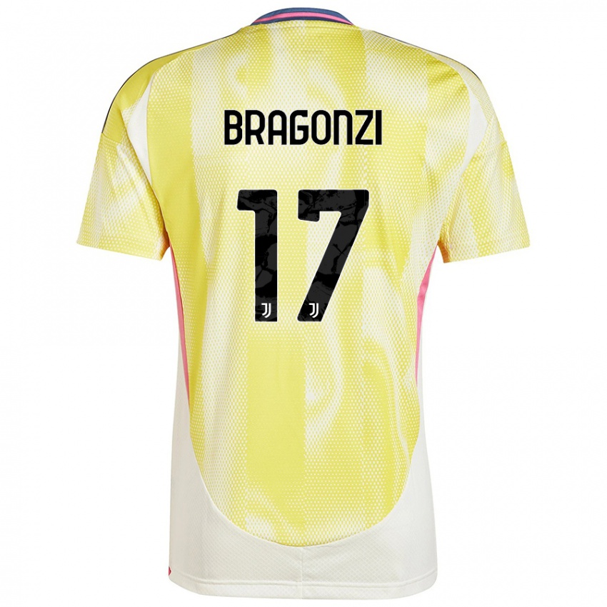 Gyermek Asia Bragonzi #17 Napsárga Idegenbeli Jersey 2024/25 Mez Póló Ing