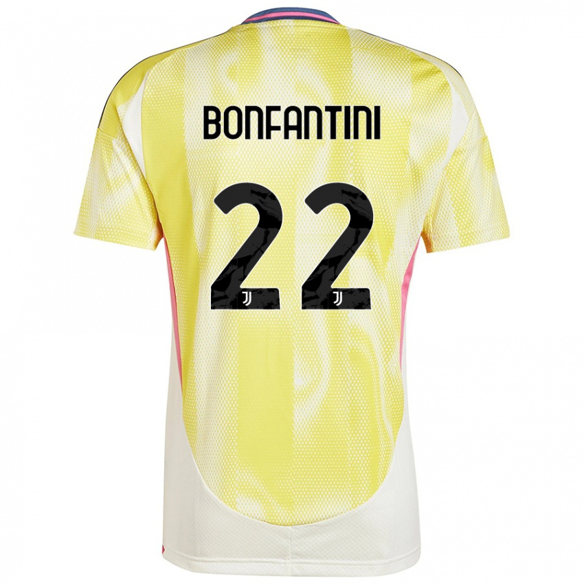 Gyermek Agnese Bonfantini #22 Napsárga Idegenbeli Jersey 2024/25 Mez Póló Ing