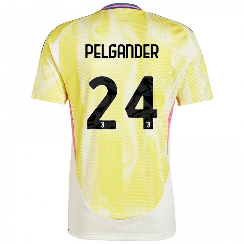 Gyermek Elsa Pelgander #24 Napsárga Idegenbeli Jersey 2024/25 Mez Póló Ing