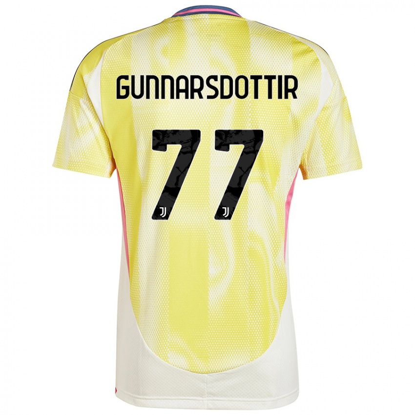 Gyermek Sara Bjork Gunnarsdottir #77 Napsárga Idegenbeli Jersey 2024/25 Mez Póló Ing