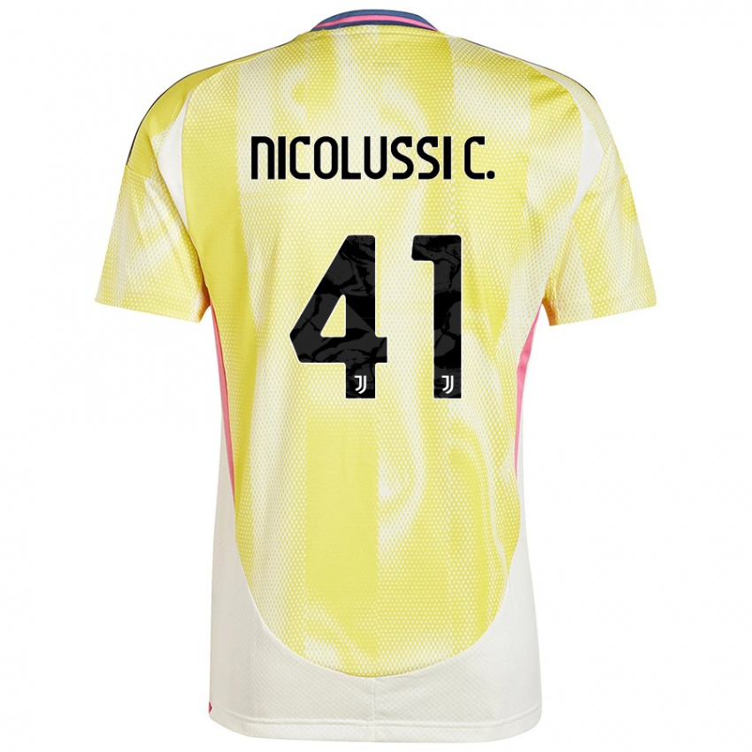 Gyermek Hans Nicolussi Caviglia #41 Napsárga Idegenbeli Jersey 2024/25 Mez Póló Ing