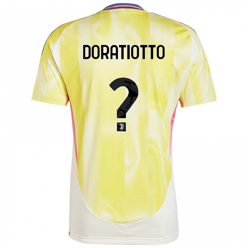 Gyermek Giulio Doratiotto #0 Napsárga Idegenbeli Jersey 2024/25 Mez Póló Ing