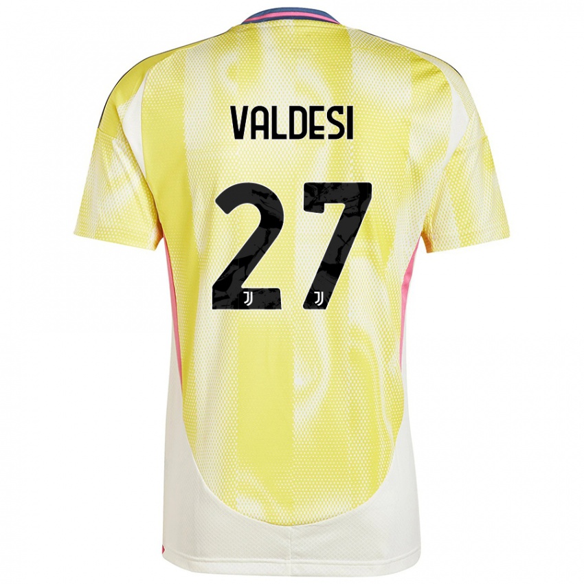 Gyermek Andrea Valdesi #27 Napsárga Idegenbeli Jersey 2024/25 Mez Póló Ing