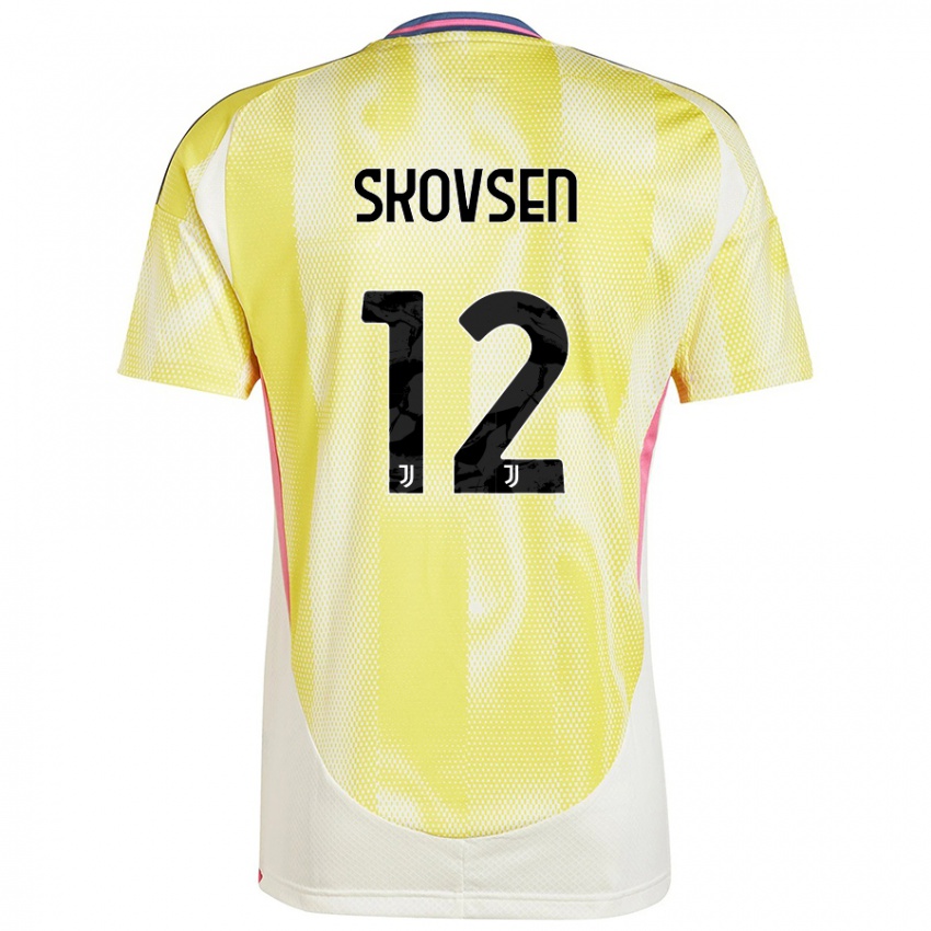 Gyermek Matilde Lundorf Skovsen #12 Napsárga Idegenbeli Jersey 2024/25 Mez Póló Ing