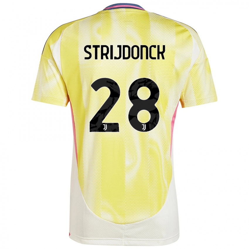 Gyermek Bayron Strijdonck #28 Napsárga Idegenbeli Jersey 2024/25 Mez Póló Ing