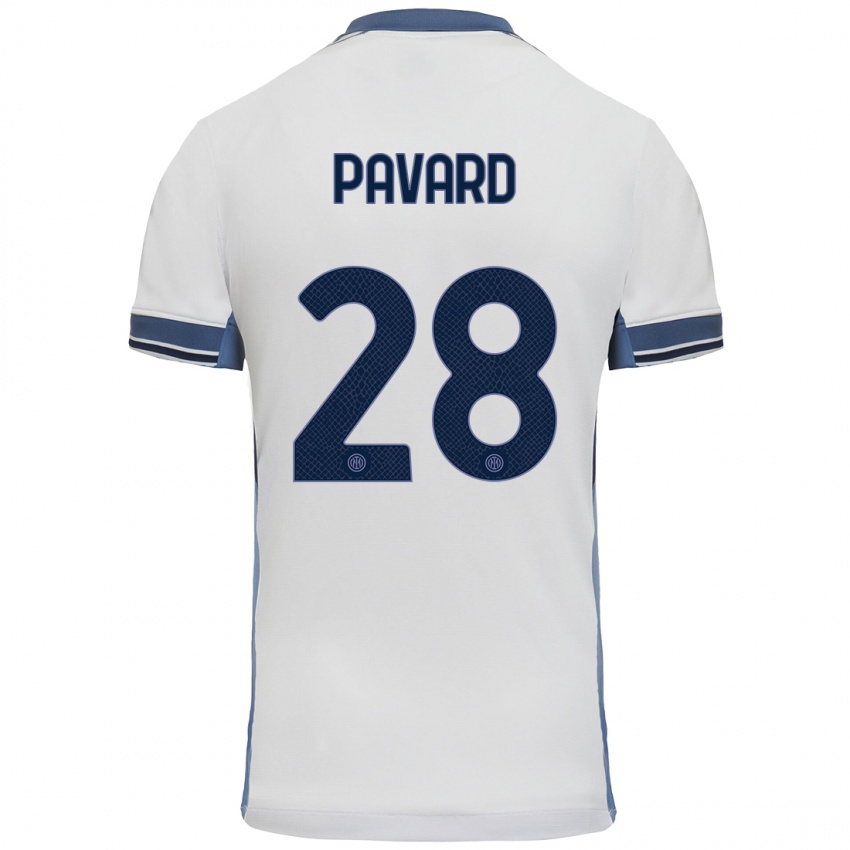 Gyermek Benjamin Pavard #28 Fehér Szürke Idegenbeli Jersey 2024/25 Mez Póló Ing