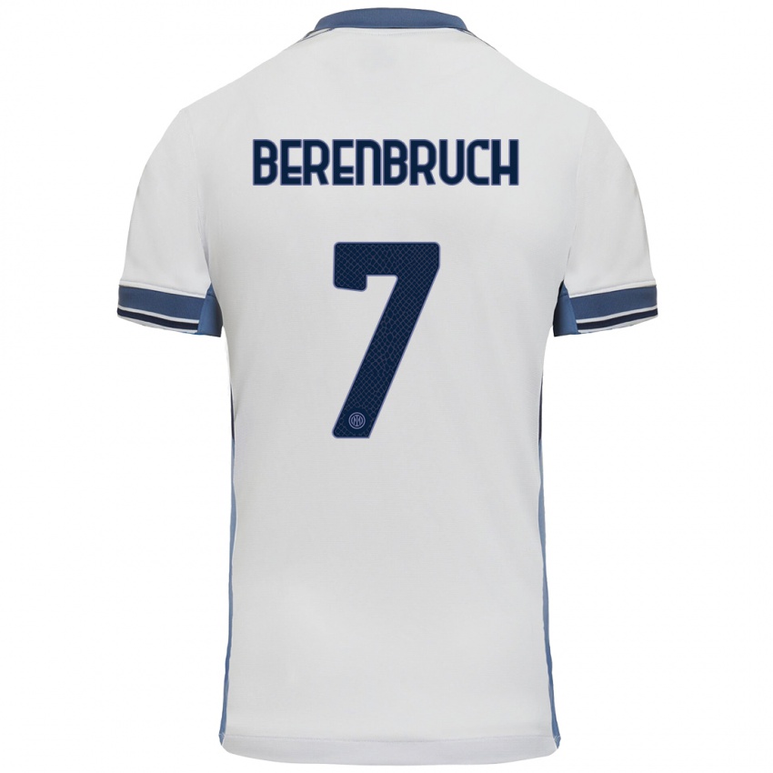 Gyermek Thomas Berenbruch #7 Fehér Szürke Idegenbeli Jersey 2024/25 Mez Póló Ing