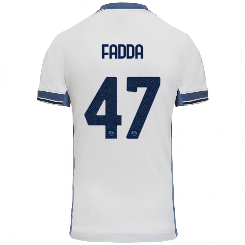 Gyermek Paola Fadda #47 Fehér Szürke Idegenbeli Jersey 2024/25 Mez Póló Ing