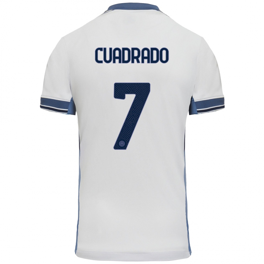 Gyermek Juan Cuadrado #7 Fehér Szürke Idegenbeli Jersey 2024/25 Mez Póló Ing