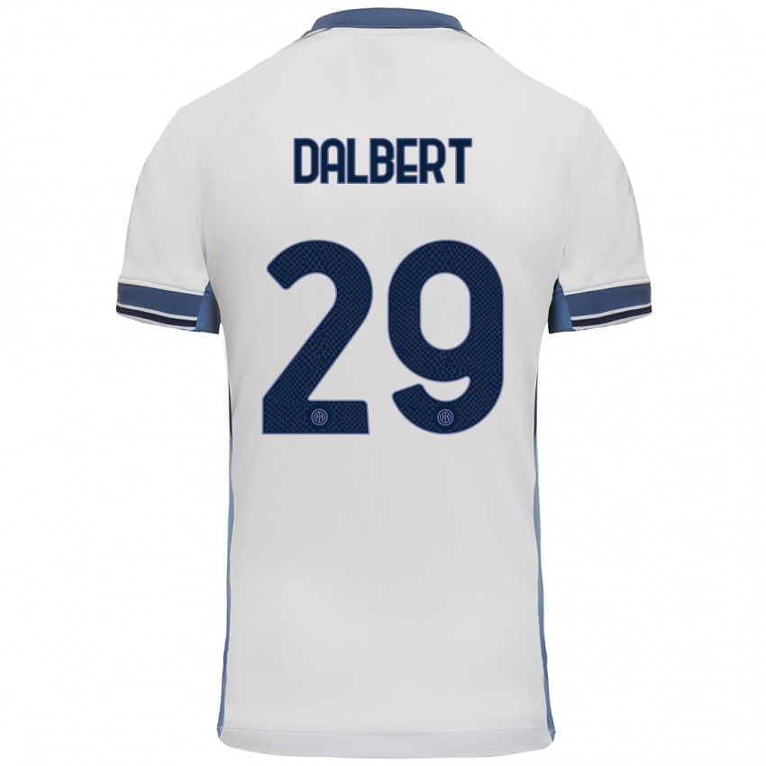 Gyermek Dalbert #29 Fehér Szürke Idegenbeli Jersey 2024/25 Mez Póló Ing