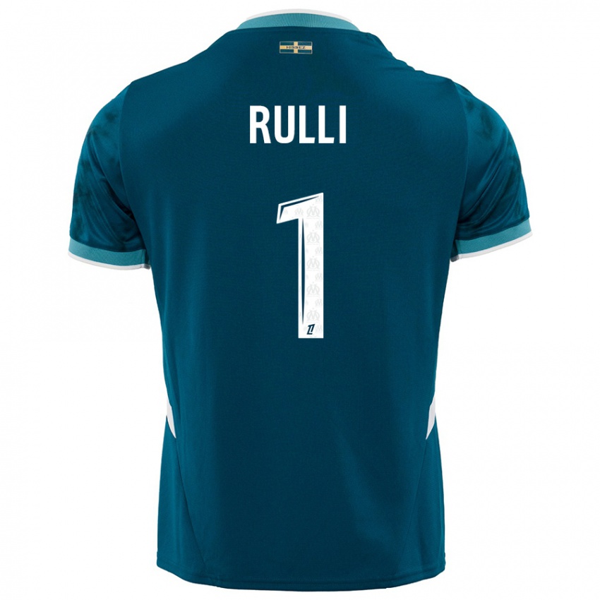 Gyermek Gerónimo Rulli #1 Türkizkék Idegenbeli Jersey 2024/25 Mez Póló Ing